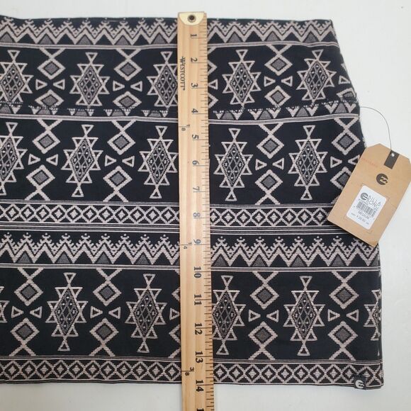 NWT BILLABONG Black Light Pink Mini Skirt Women's Medium Cotton Geometric Aztec - Picture 4 of 13